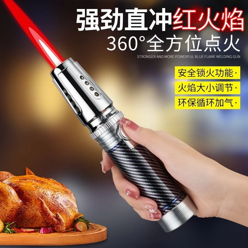 2023款网红防风男士打火机点火酷炫打火机女士户外霸气防身喷火枪