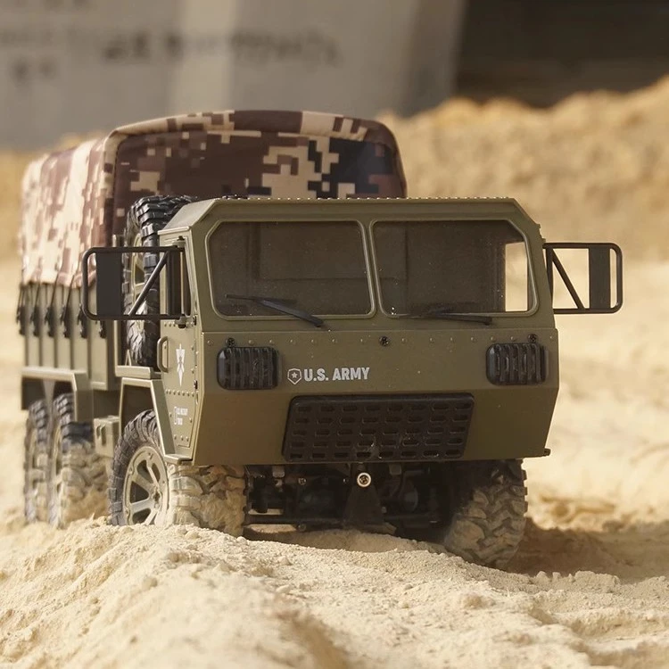 六驱遥控卡车有远程摄像头6x6驱重型军事越野rc重卡汽车玩具模型