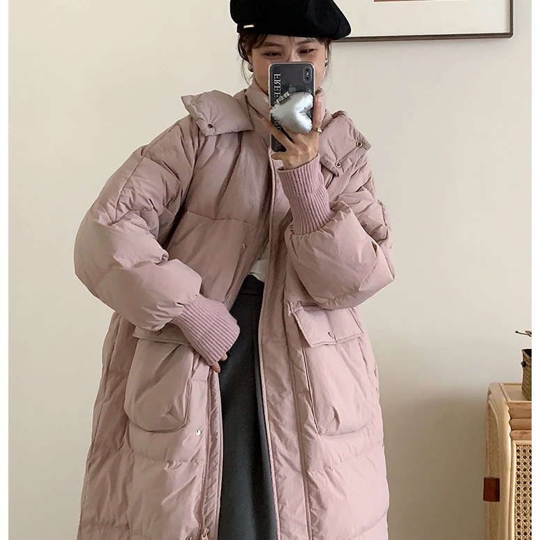 【经典款】冬季新款韩版纯色大口袋螺纹袖口拼接宽松保暖棉服外套