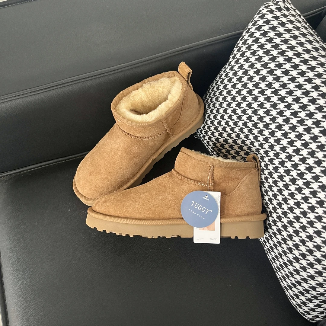 【mini常规底2-3公分】冬雨同款Mini低筒羊皮毛一体保暖雪地靴