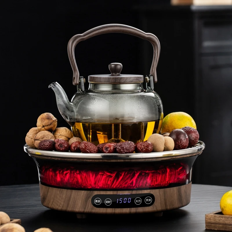高颜值国风大型围炉煮茶器具全套电陶炉煮茶专用冬天养生玻璃茶具