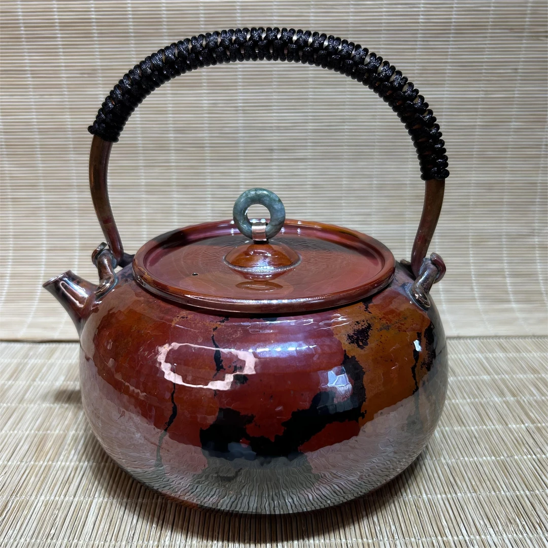 烧水壶、煮茶壶（紫铜纯手工锻打高温淬火色工艺）1000毫升