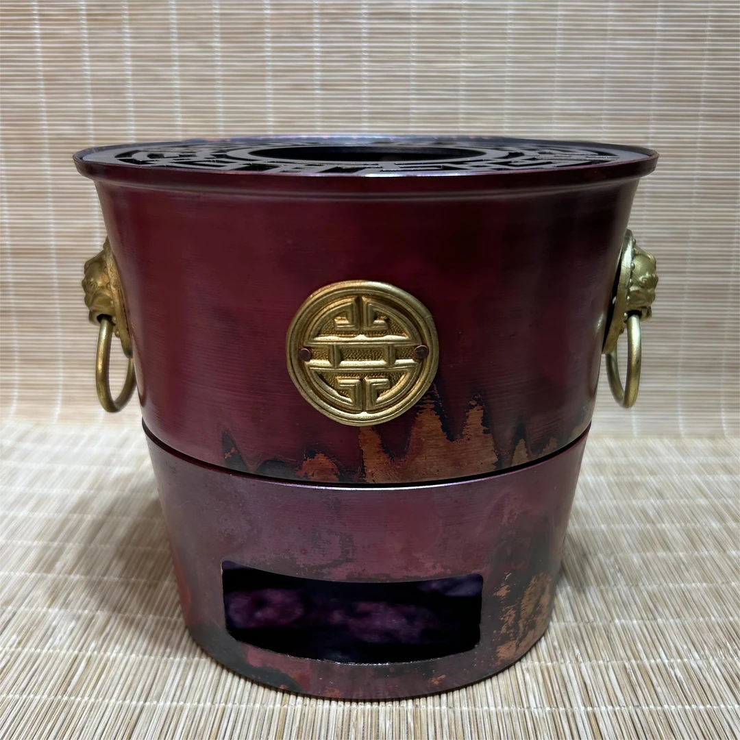 紫铜炭火炉15公分直径（全手工）可拆卸