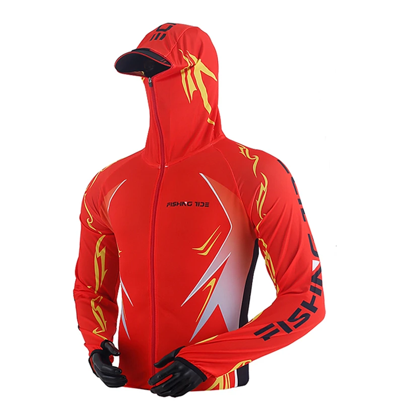 夏季钓鱼防晒服装男速干上衣冰丝防晒服户外运动服大码垂钓服装