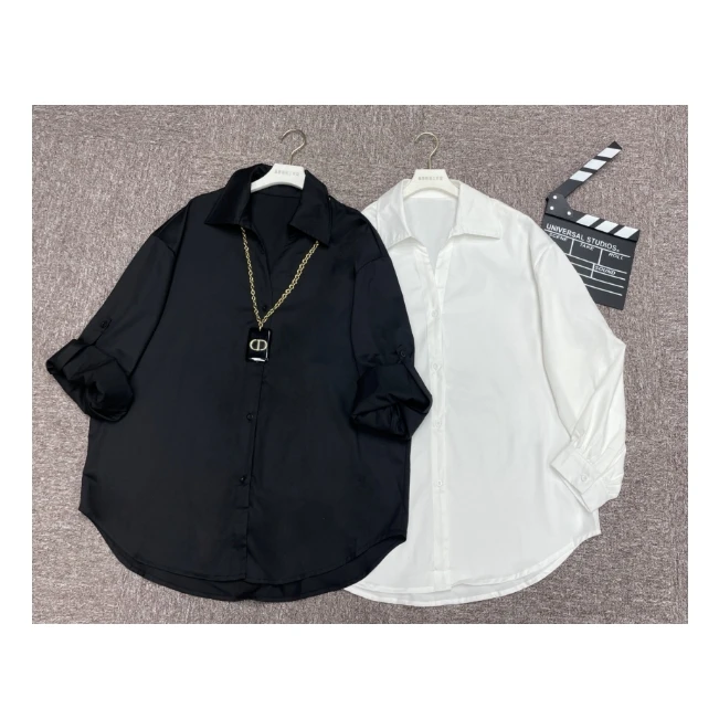 【鑫蕾】简约休闲衬衫女宽松洋气显瘦衬衣28019