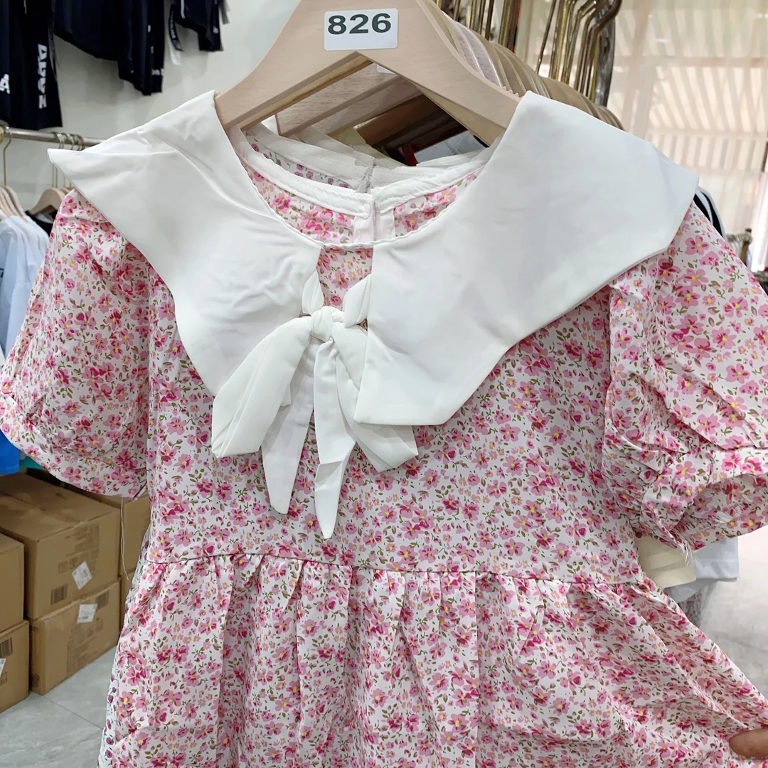 826子依夏季女童碎花娃娃领连衣裙