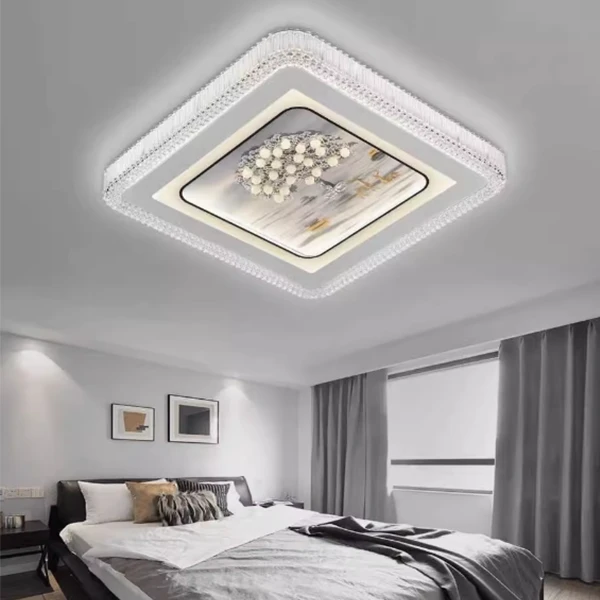 发财树卧室吸顶灯创意简约书房家用轻奢房间大气北欧餐厅圆形