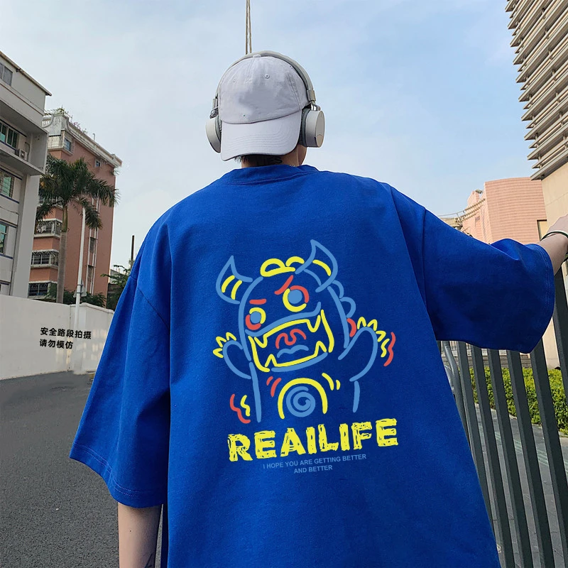 短袖t恤男宽松夏季男生体恤纯棉男士港风半袖男款衣服恤2025新款t