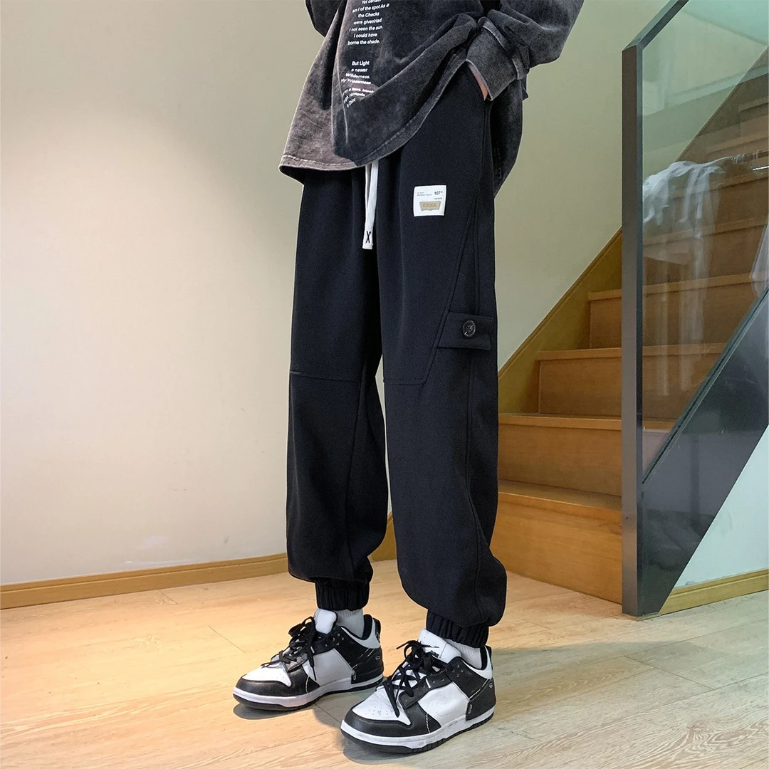 春秋裤子男款休闲长裤潮流韩版束脚工装运动男士男生卫裤宽松百搭