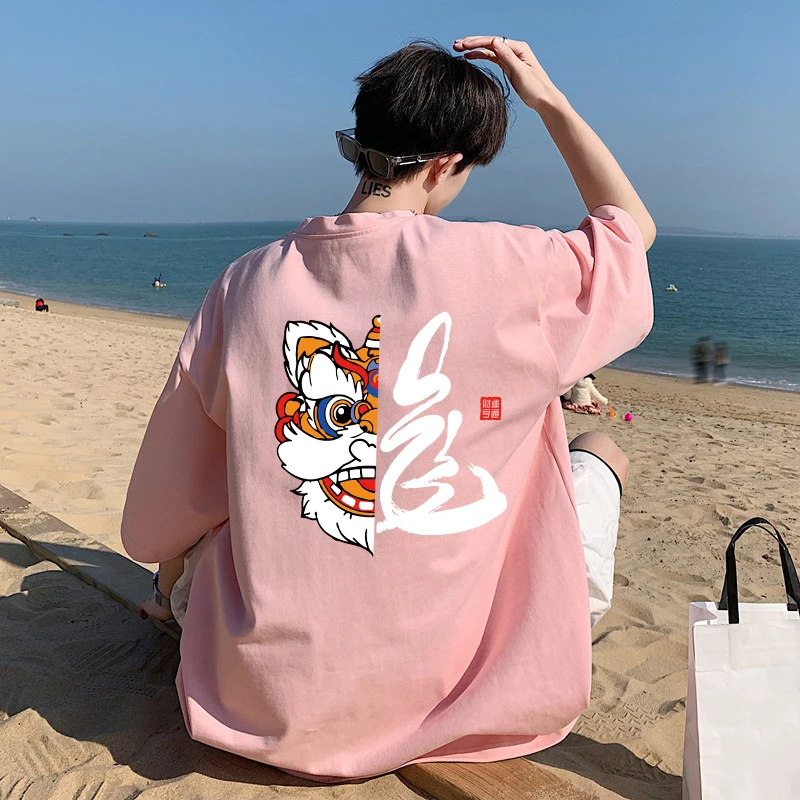 短袖t恤男士2025夏季新款纯棉国潮潮流潮牌ins宽松半袖男生上衣服