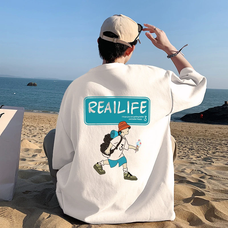 男女同款纯棉t恤2025新款短袖T夏季衣服上衣宽松体恤半截袖打底衫