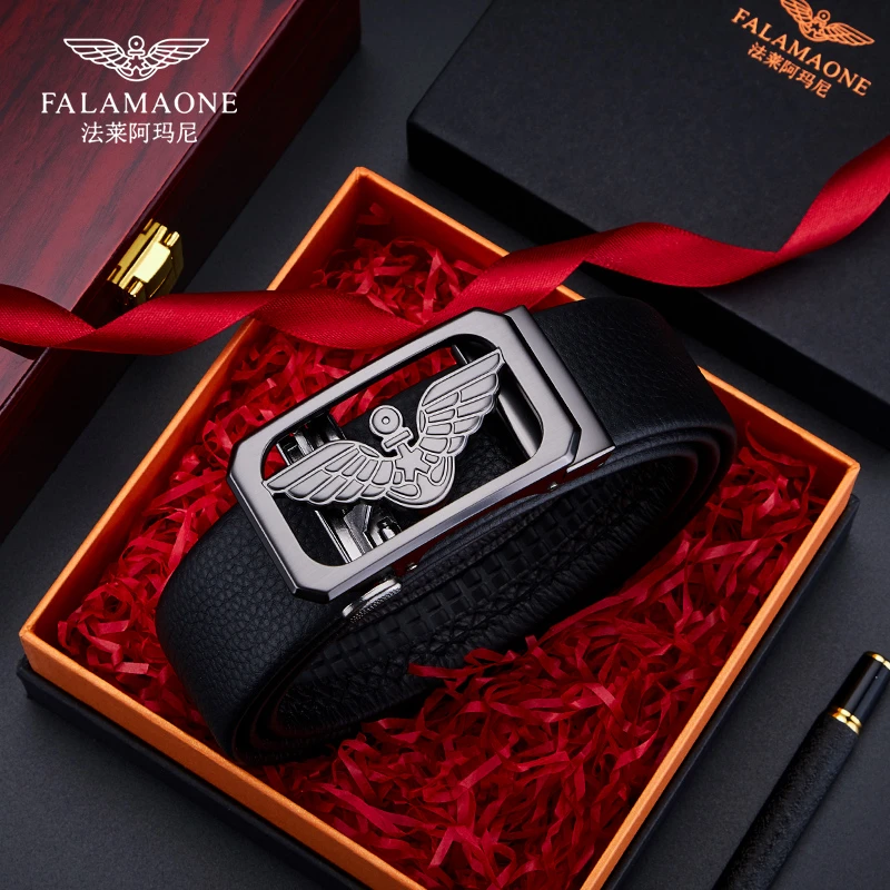 法莱阿玛尼高档男士皮带扣皮带真皮腰带高档轻奢裤带老公生日礼物