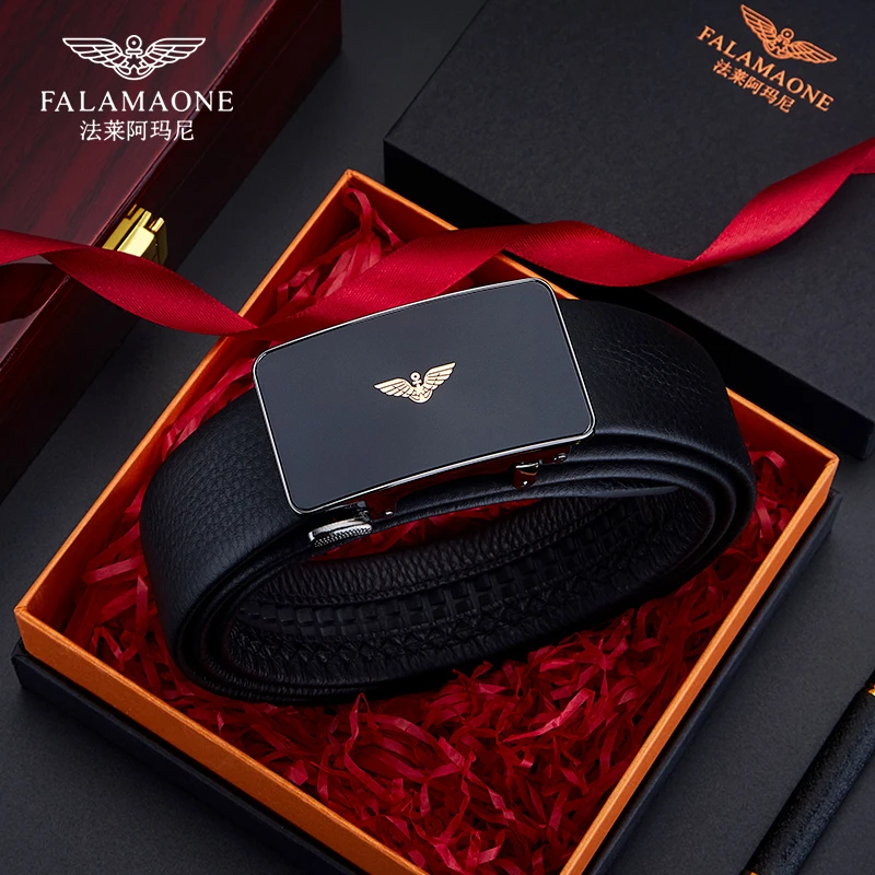 品牌皮带男 送男朋友法莱阿玛尼情侣款自动扣真皮腰带生日礼物