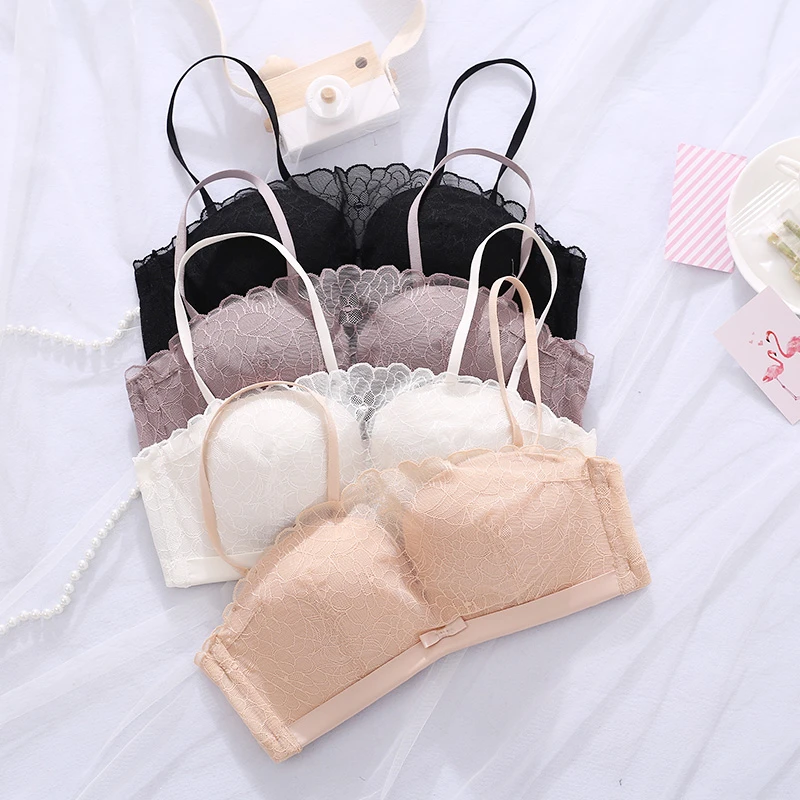 【小胸聚拢】可拆卸肩带蔷薇抹胸围无钢圈文胸11230