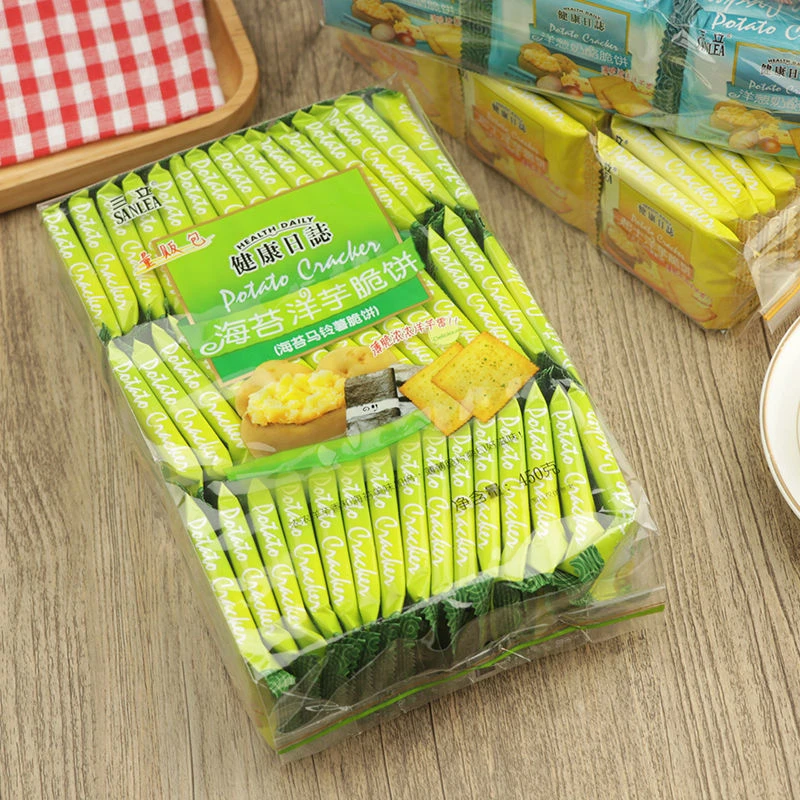 三立马铃薯脆饼干海苔薄脆饼干独立小包装网红零食烧烤味土豆薄片