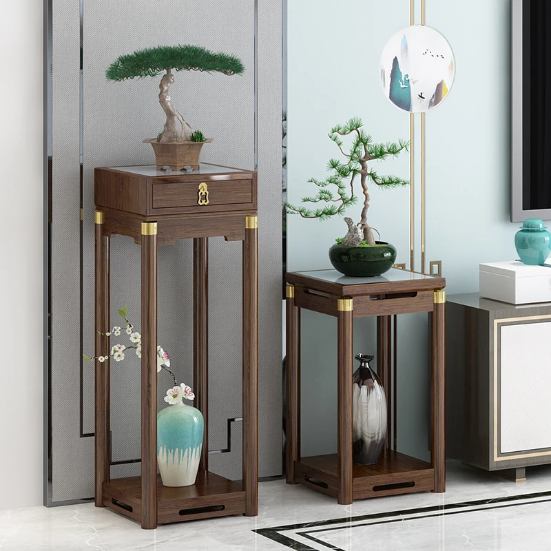 客厅花架靠墙新中式花盆架室内置物架阳台绿萝花台摆件展示架花几