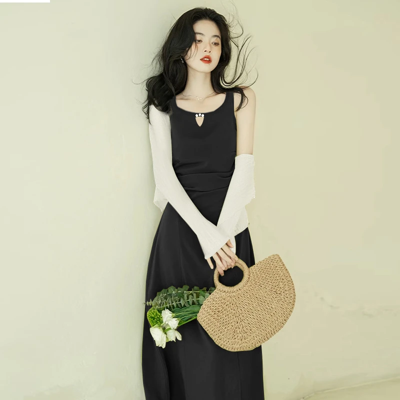 【两件套】秋季新款2025新高级感气质绝美超仙吊带开衫1744