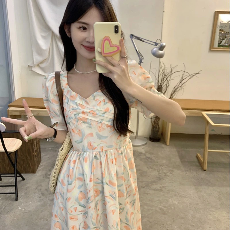 女装2025小众夏装新款设计感显瘦仙女长裙甜美碎花裙连衣裙9893
