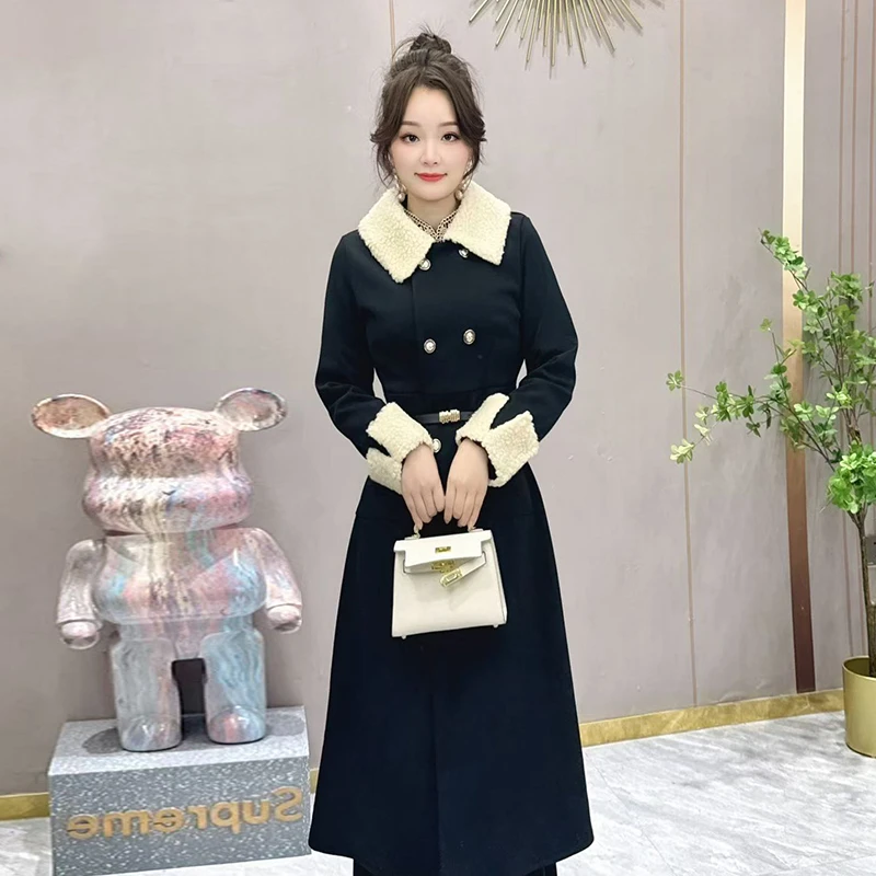 【胜佳】【加绒加厚】法式赫本风小香风连衣裙高级感气质秋季裙子6402