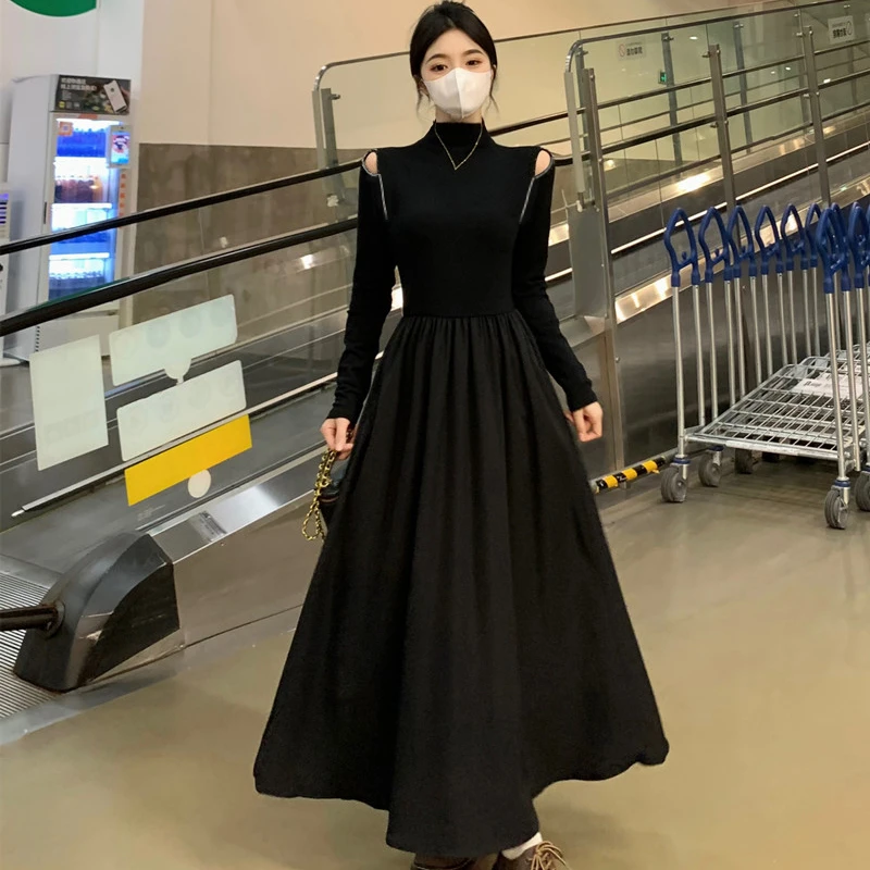 【TW】2025秋季收腰显瘦小黑裙内搭裙子时尚气质修身女装连衣裙7913