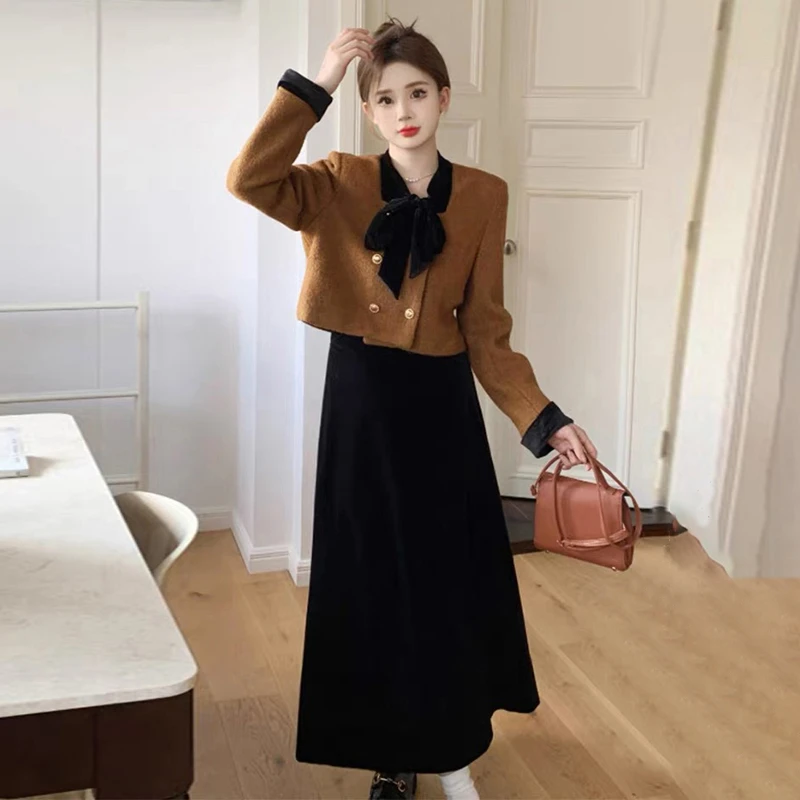 【秀秀】【加绒加厚】【两件套】新款高品质外套小香风独特两件套6420