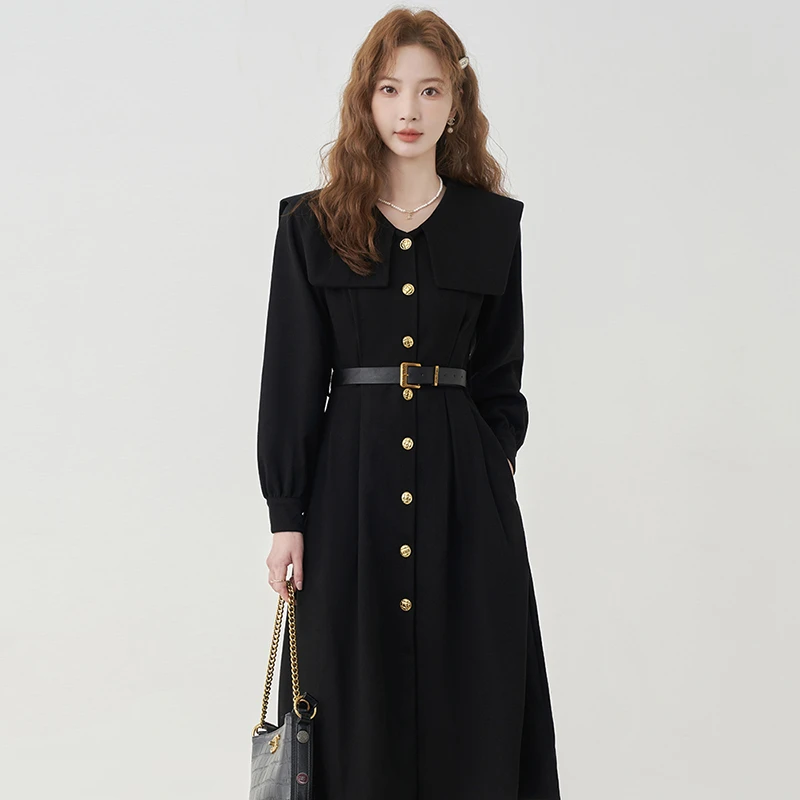 【送腰带】风衣通勤连衣裙外套连衣裙女高级感新款气质西装裙6108