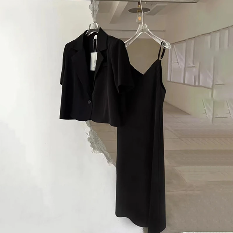 【大码】【两件套】2025新款夏季小众宽松设计高级感休闲套装女B8199