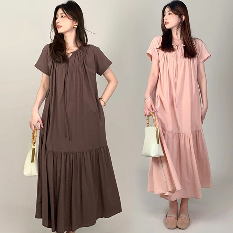 【玫瑰优选】孕妇装夏装连衣裙夏季宽松简约短袖A字裙孕妇连衣裙