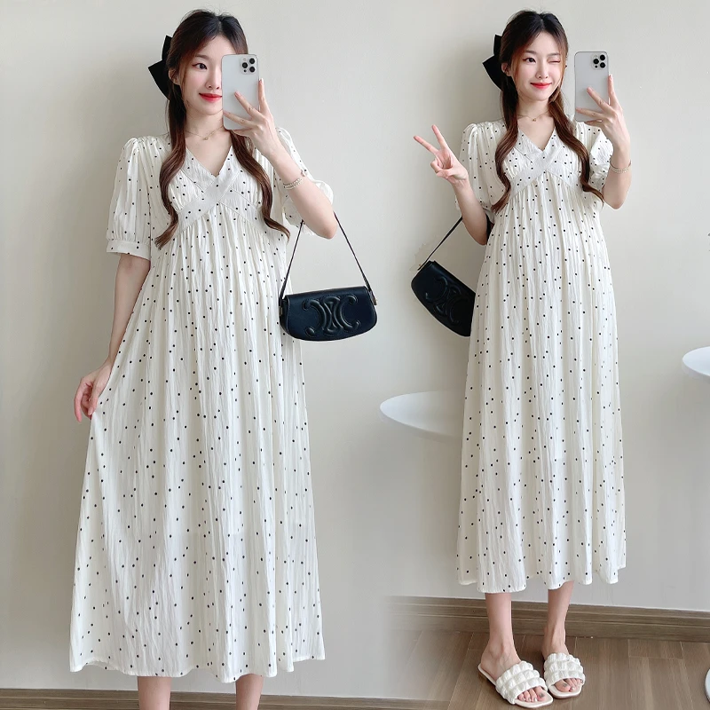 【玫瑰优选】孕妇装夏季连衣裙小个子显瘦气质减龄法式孕期连衣裙宽