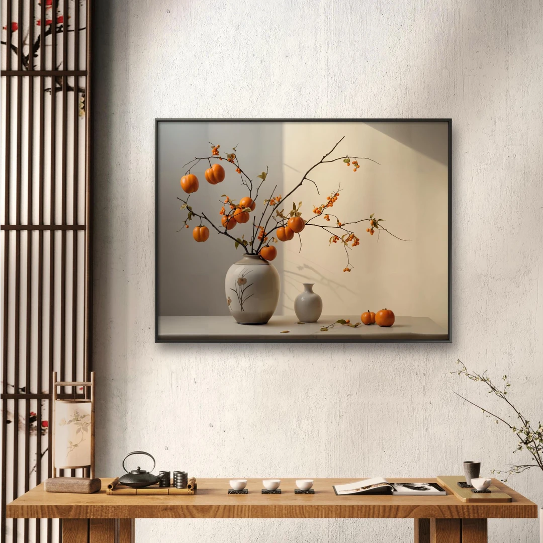 【柿柿如意】中式简约艺术装饰画玄关卧室客厅餐厅装饰挂画墙壁挂画