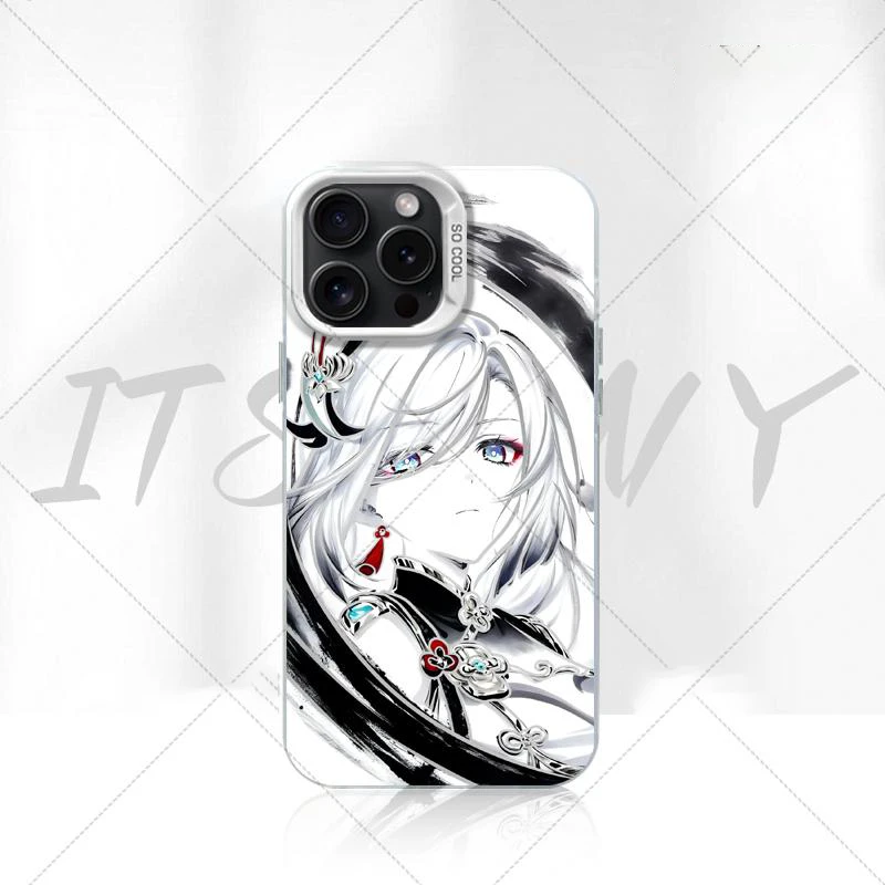 水墨申鹤原神适用苹果15/16手机壳小米华为vivo/oppo防摔彩银动漫