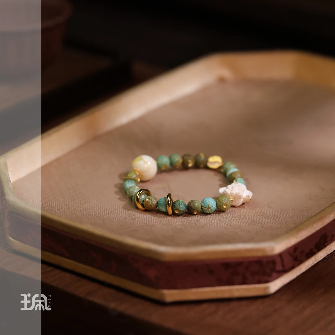 昊清|绿松石*手串*18K金镶嵌LYC24112514多样性发其一