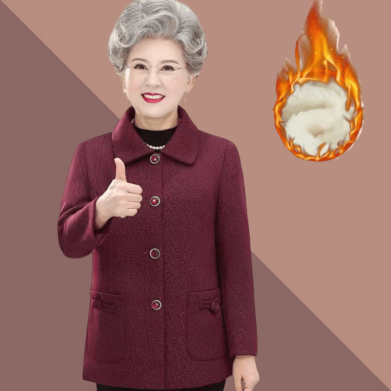 老太太外套春秋妈妈装60岁70奶奶装秋冬加绒加厚呢子外套老人衣服