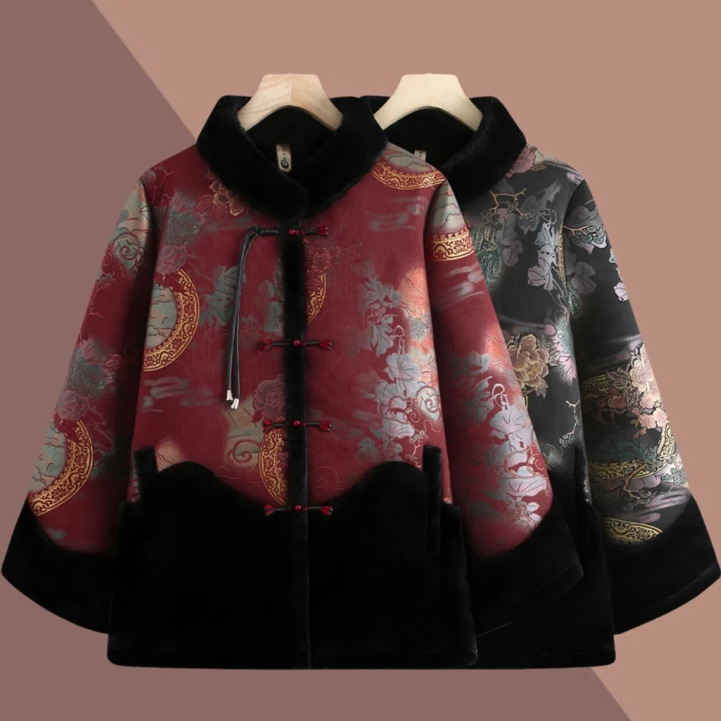 【日常新中式】奶奶冬装棉衣中老年人加绒棉服宽松新中式保暖妈妈装