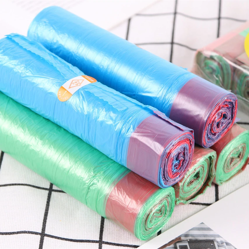 【新疆包邮】手提式抽绳垃圾袋加厚款大号5卷50只自动收口一次性