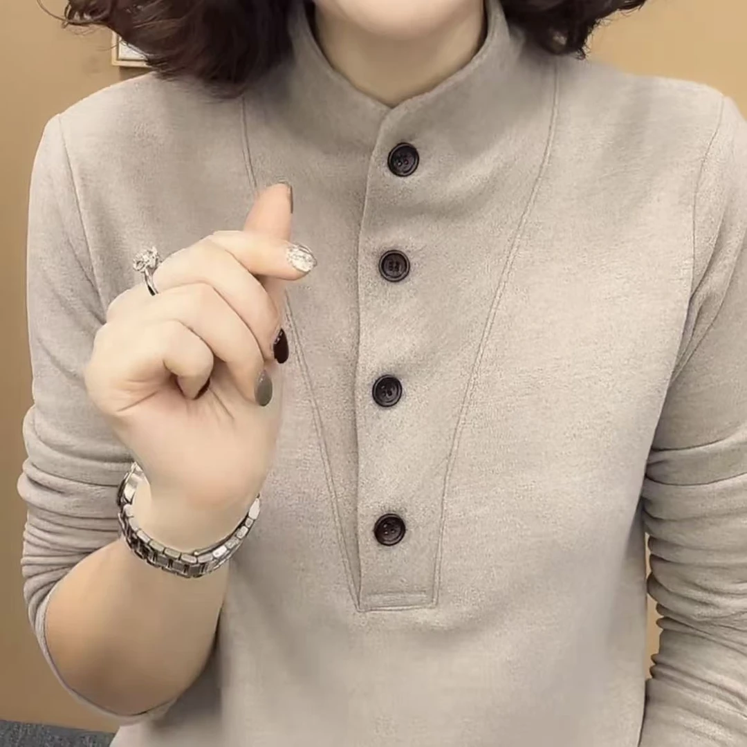 新款时尚百搭气质打底衫女士长袖显瘦上衣【3552】