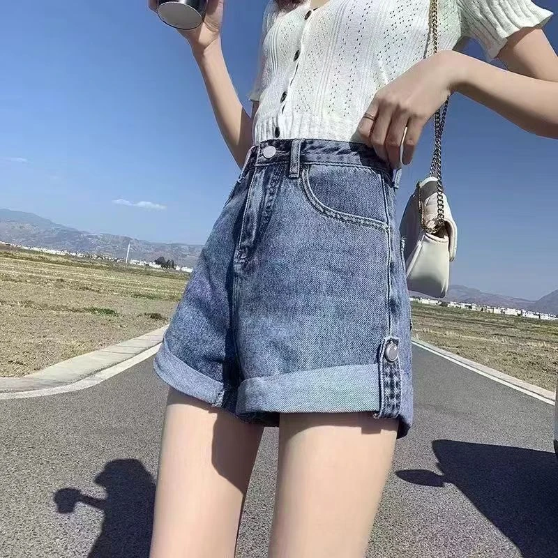 2201-2300迪佳新款高腰牛仔短裤女春秋夏薄款A
