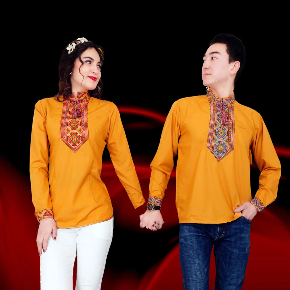 巴郎赞/PAHRIM新疆情侣衬衫结婚照情侣服装PK-1017立领长袖款衬衫
