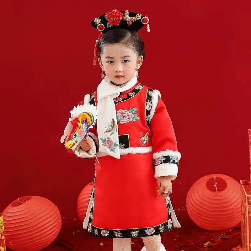 惜韩（164）格格服好看加入秋冬中国风拜年服加绒女童