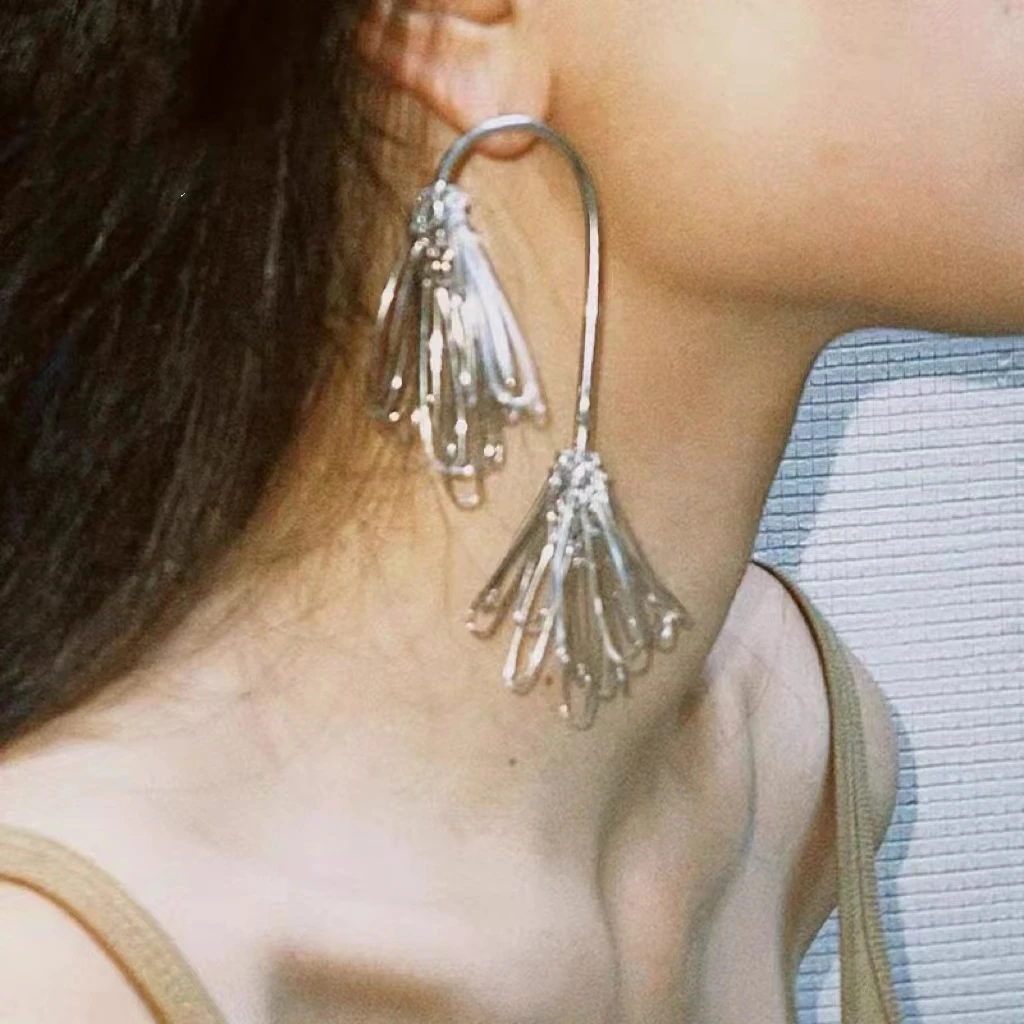 合金耳饰 1423定制【双双私物分享】小众设计师松针耳环