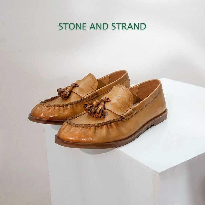 一脚蹬乐福鞋复古流苏平底小皮鞋女秋单鞋ZX3411/S-1221*