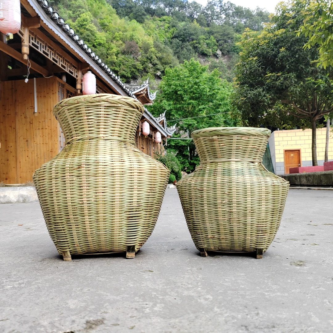 纯手工编织 大号小号竹编盖鱼篓 贵州民间传统工艺制作装鱼虾皆可