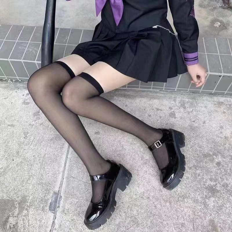 夏季丝袜女薄款jk长筒袜显瘦过膝大腿白袜子