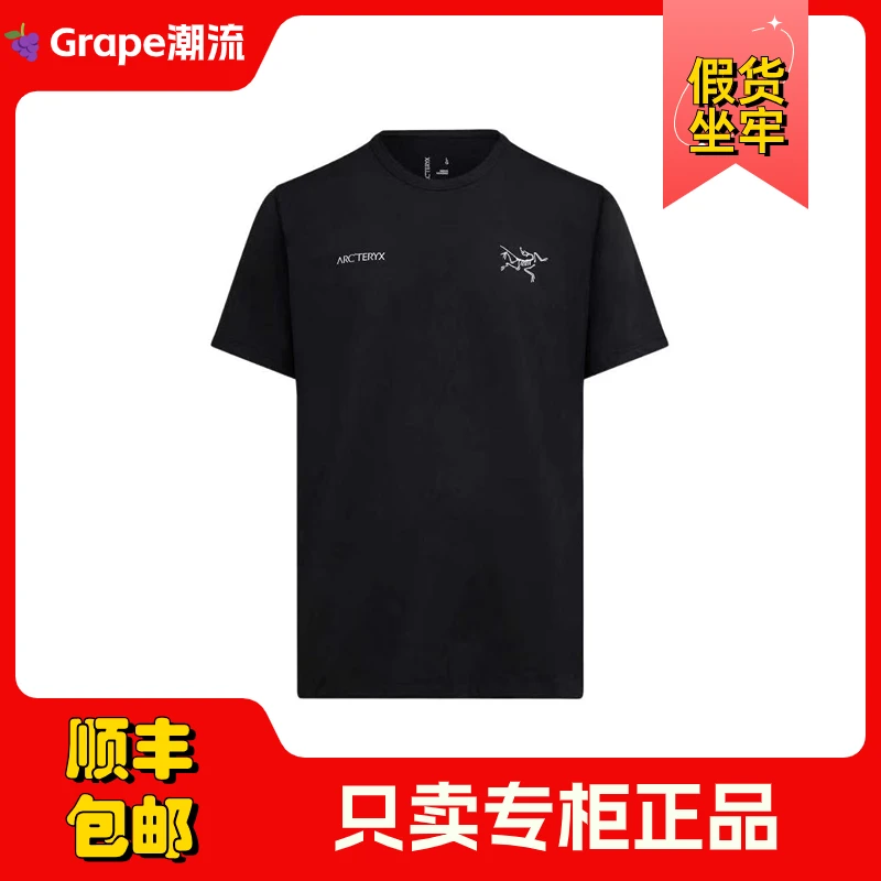 Arcteryx始祖鸟CaptiveSplitSS透气双标Logo印花圆领T恤男款