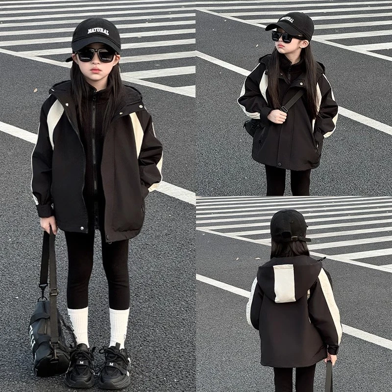 童装三合一冲锋衣秋冬2024新款韩系女孩可拆卸摇粒绒内胆女童外套