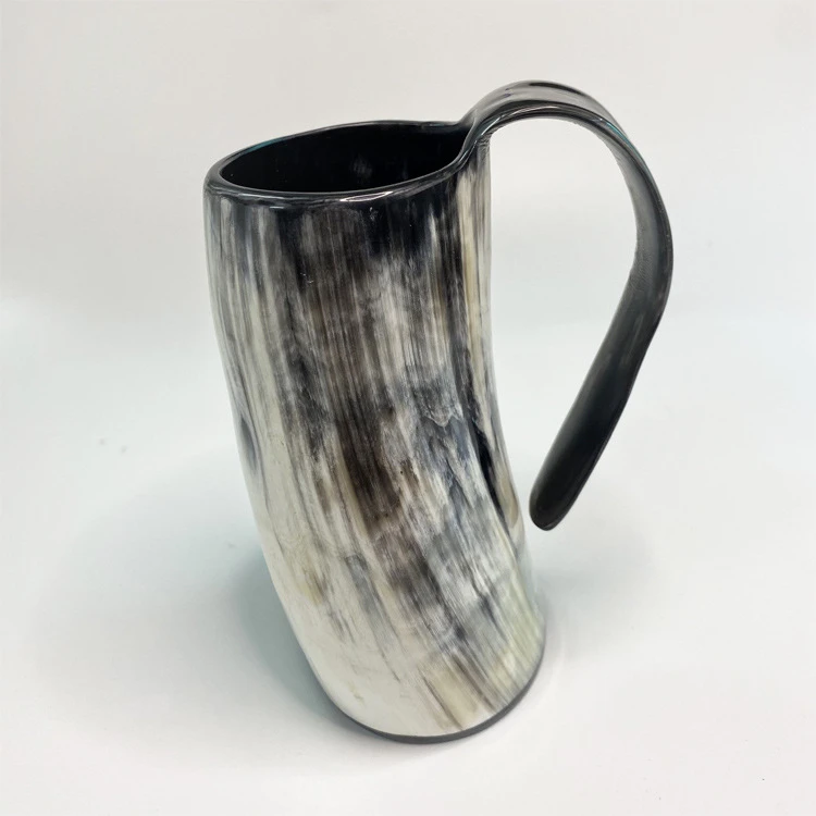 越南进口复古异形手工牛角水杯啤酒杯茶水杯花瓶陈列摆件筷子筒