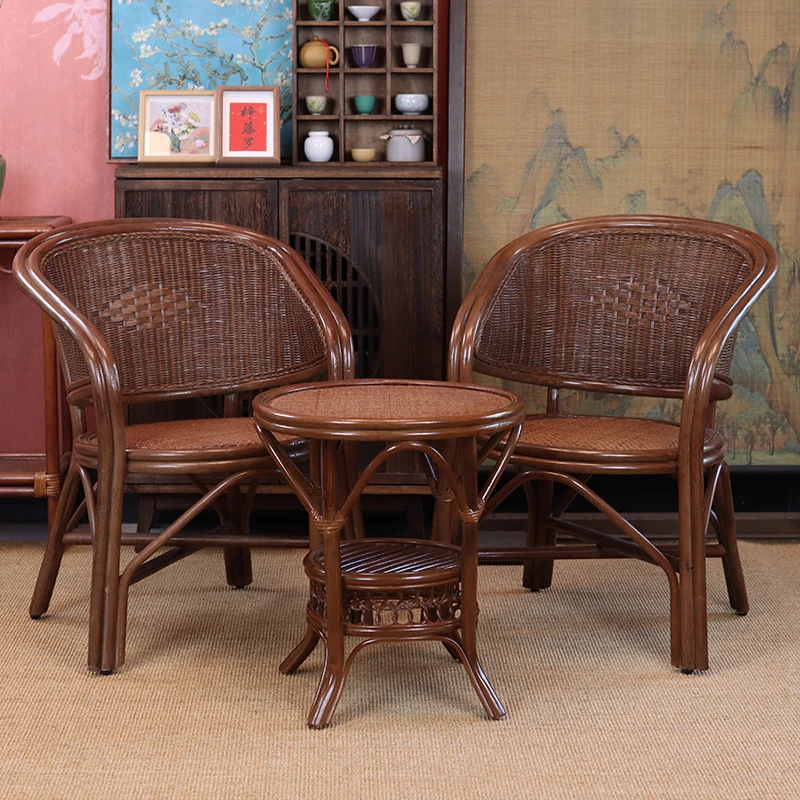 梓藤罗藤椅天然真藤藤椅子靠背椅老人椅单人阳台椅办公椅家用电脑