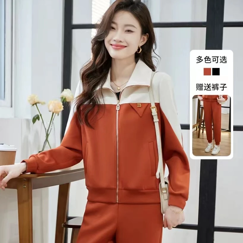 十二篮23春季时尚开衫翻领运动外套休闲宽松减龄套装7C63160580