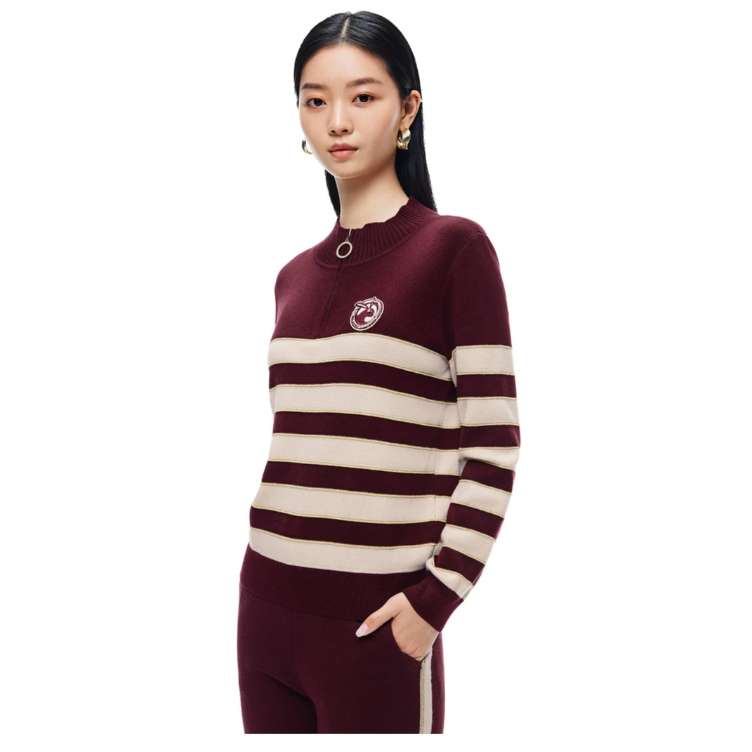 十二篮23年女士春季时尚毛织两件套运动百搭运动条纹7C63106150