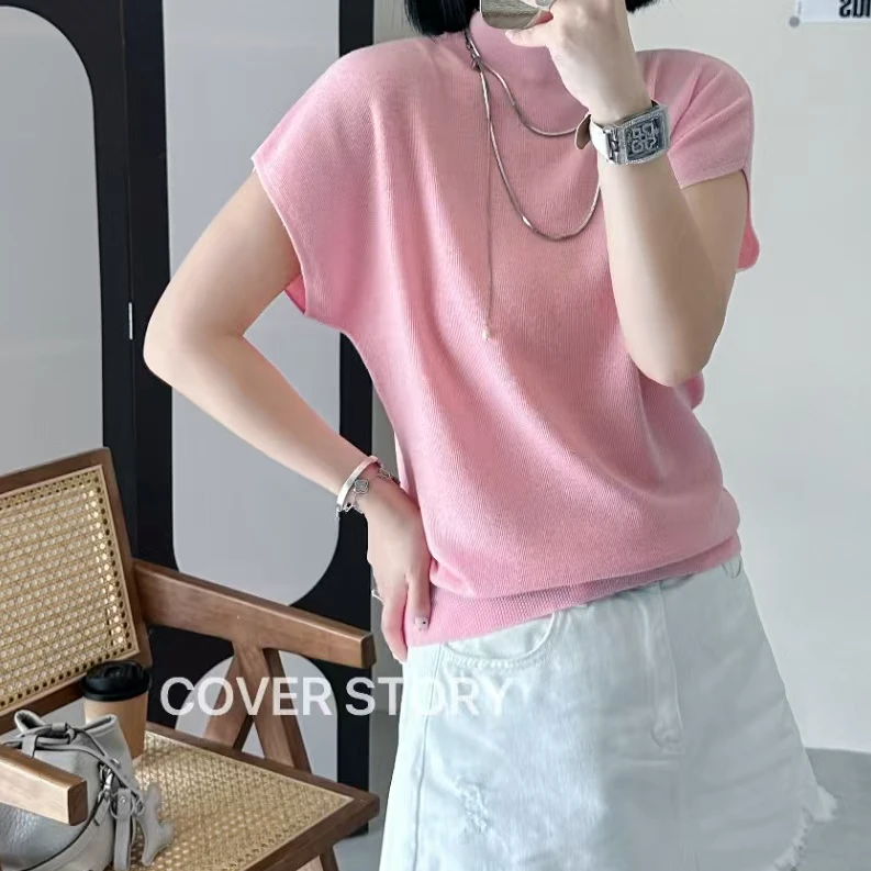 毕业工作季新款设计感舒适显瘦气质简约时尚减龄纯色半高领针织衫